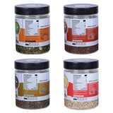 High quality mixed seeds closeup showing pumpkin flax chia seeds