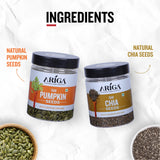 Nutritious pumpkin and chia seeds snack bowl for daily diet