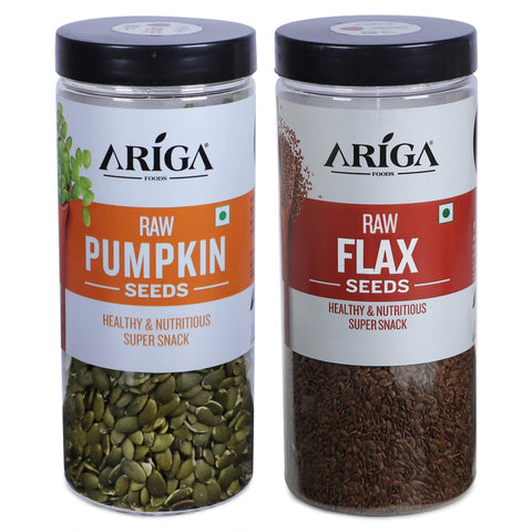 Ariga Foods raw seeds combo with pumpkin seeds and flax seeds 1kg pack