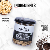 Crunchy roasted cashews coated with black pepper seasoning premium kaju