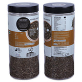 Roasted Chia Seeds in transparent jar, 1kg pack for daily nutrition
