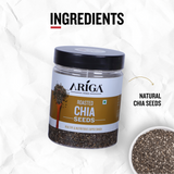 Roasted chia seeds used as topping in smoothie healthy diet