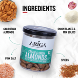 Cream onion almonds roasted premium badam nutritious snack rich protein vitamins