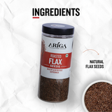 Healthy roasted flax seeds alsi superfood rich fiber protein omega-3