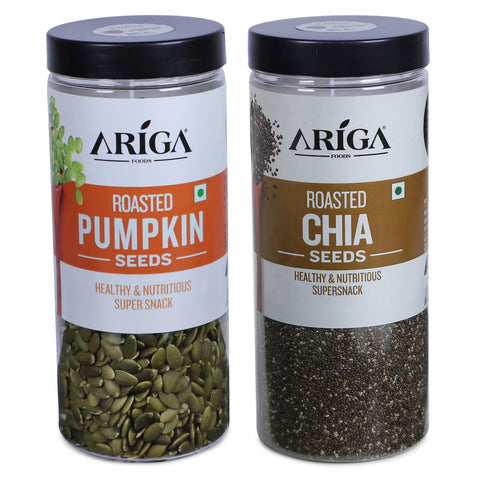 Roasted Pumpkin Seeds and Chia Seeds 1kg Combo Pack by Ariga Foods