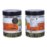 Crunchy roasted pumpkin seeds close up healthy protein rich snack