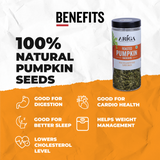 Bowl filled with roasted pumpkin seeds healthy superfood snack rich protein