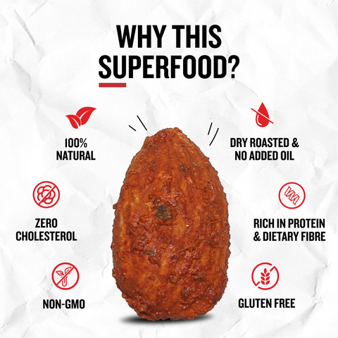 Crunchy roasted almonds coated with tandoori masala flavorful badam snack