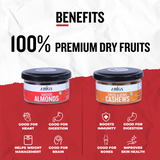 Premium tandoori almonds and cheese & herbs cashews benefits 100% dry fruits