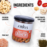 Tomato cream flavored cashews with tangy seasoning premium roasted kaju